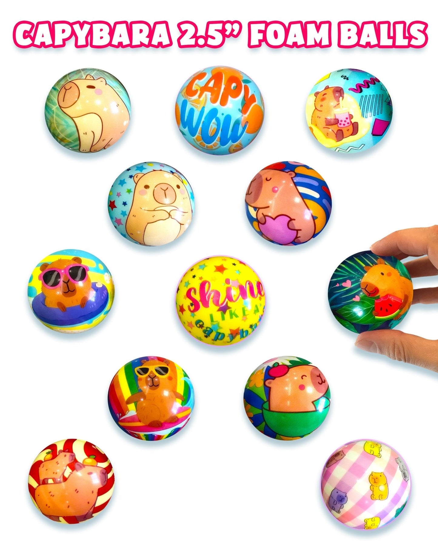 R 2.5"CAPPY - 2.5" Capybara Foam Balls - 300 units - ShopUNIS!