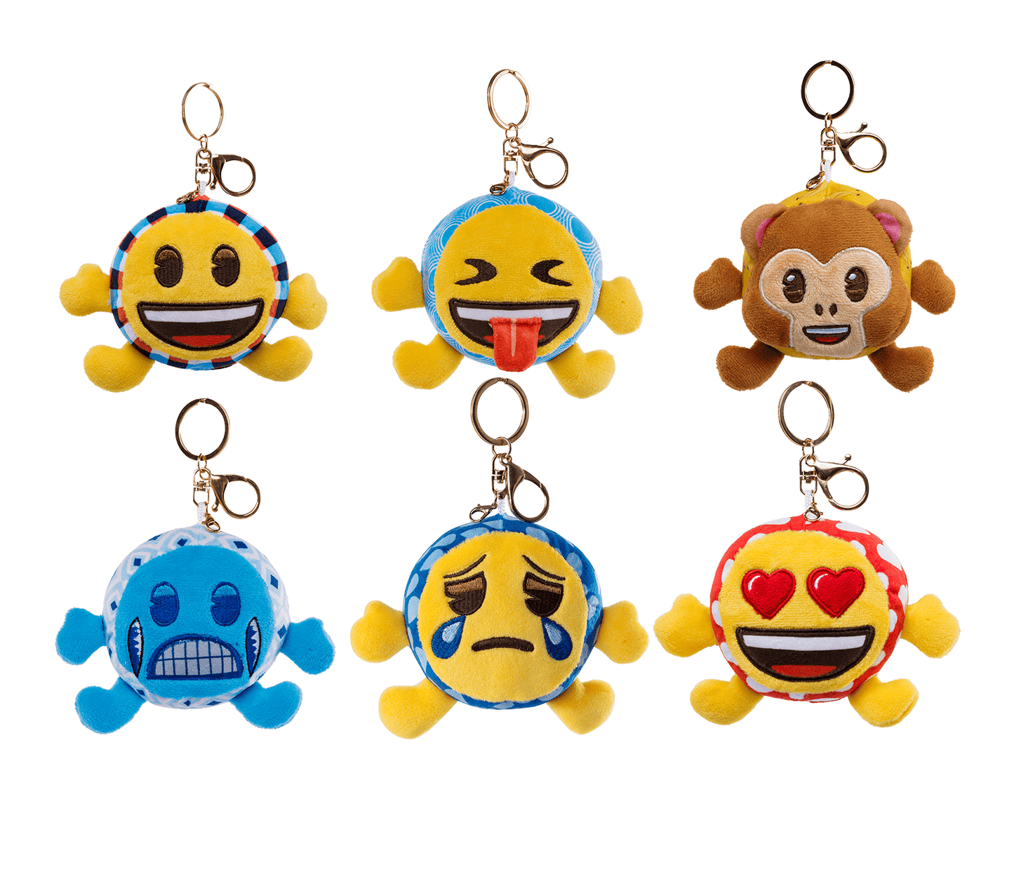 SHSES - emoji™ Fluffy Stacked Series 1 - 4" Assorted Plush Keychains - ShopUNIS!