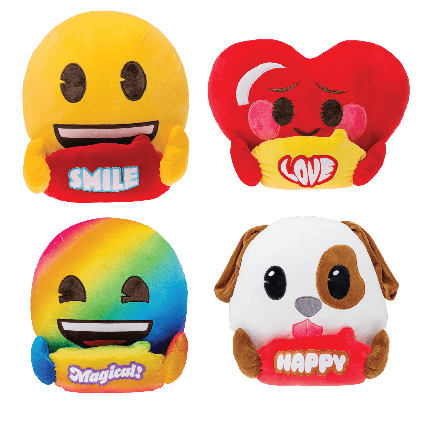 SHSESQ - emoji™ Squashy - 18" Assorted Plush Toys - ShopUNIS!