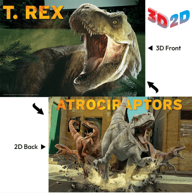 37585 - 3D/2D Jurassic World Jigsaw Puzzle 200pc 12x18" - 6 units - ShopUNIS!