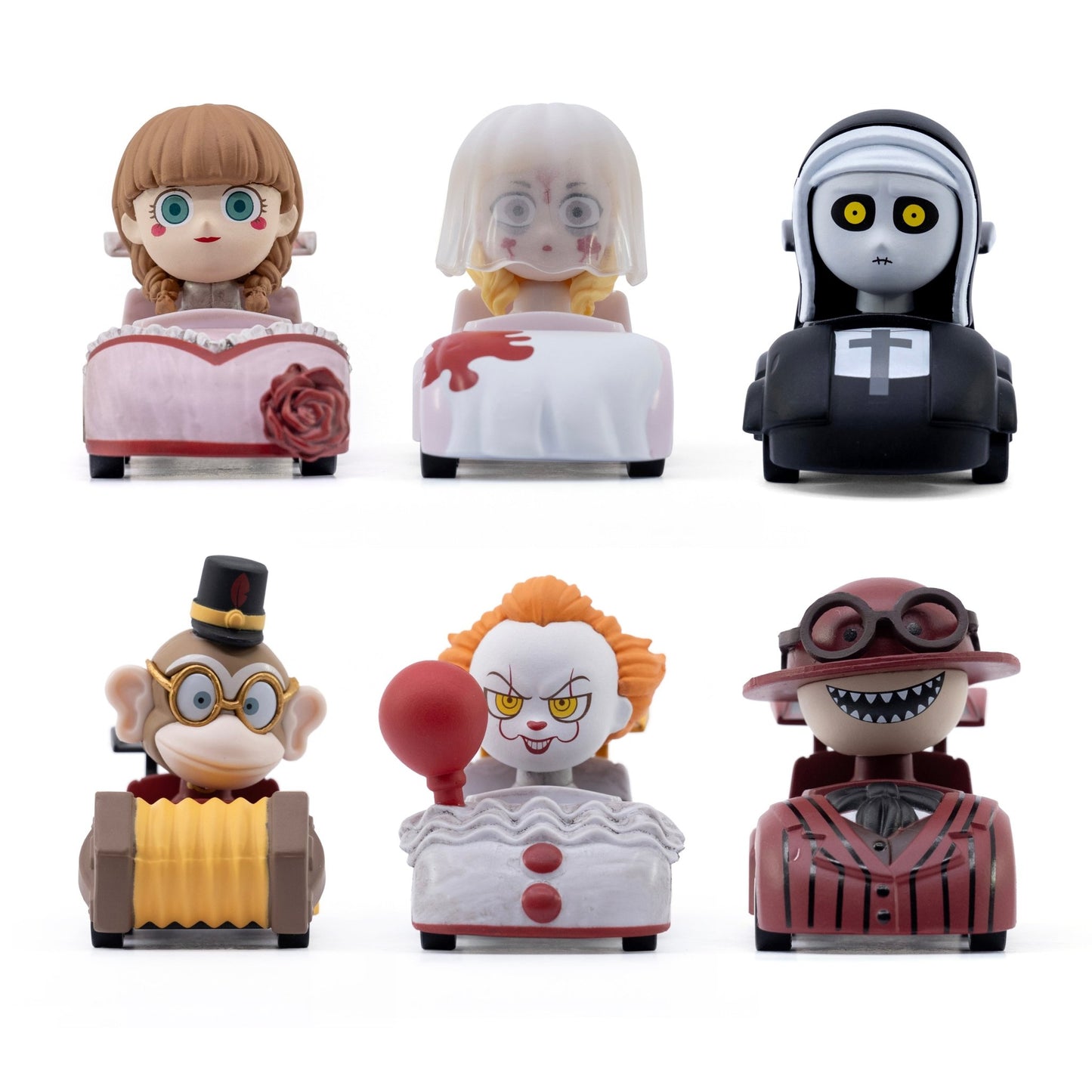 Horror Icons "Zoom Hero" Pull - Back Toy Racers in 3" Capsules (50 - Count) –Premium Capsule Prizes - ShopUNIS!