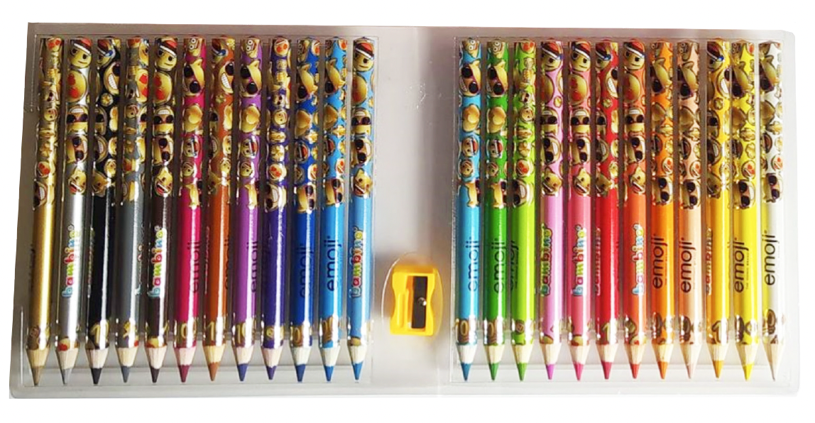 SHSE - 1085290 - emoji™ 24 coloring pencils and Sharpener Kit - ShopUNIS!