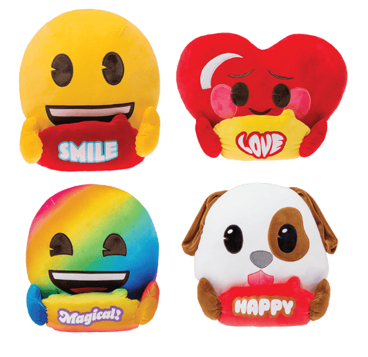 SHSESQ - emoji™ Squashy - 18" Assorted Plush Toys - ShopUNIS!