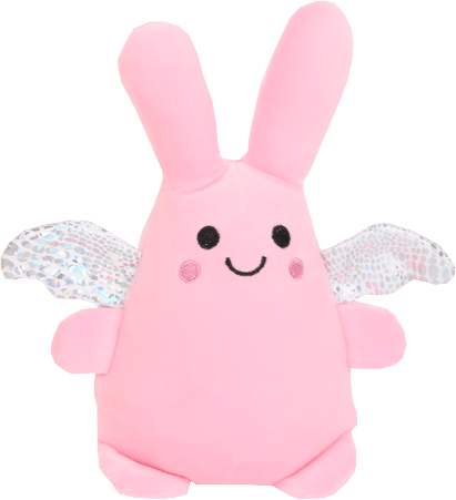 SHSFM7 - 8" Pink and Yellow Spandex Rabbit with Wings Plush,2 asst - 132 units - ShopUNIS!