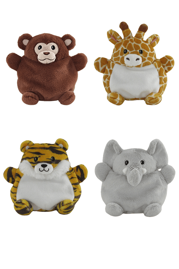 SHSJCB - 5 - 5" JUNGLE CHUBZEEZ BEANIES 4 ASST - 24pcs - ShopUNIS!
