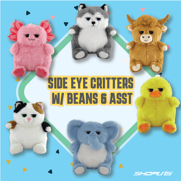SHSSEC - 7 - 7" SIDE EYE CRITTERS W/ BEANS 6 ASST - ShopUNIS!