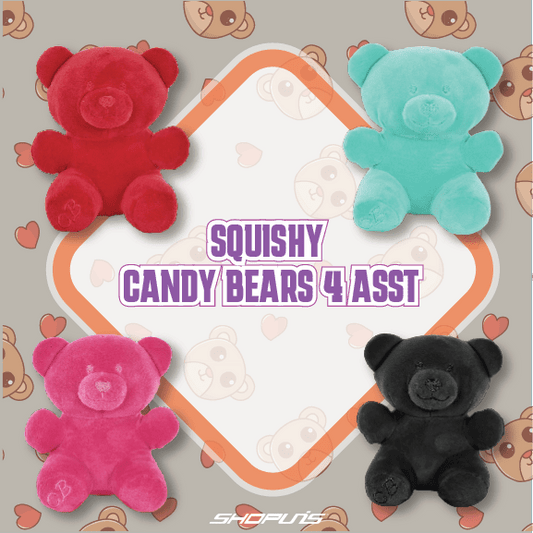 SHSSQB - 10 - 10" SQUISHY CANDY BEARS 4 ASST - 24pcs - ShopUNIS!
